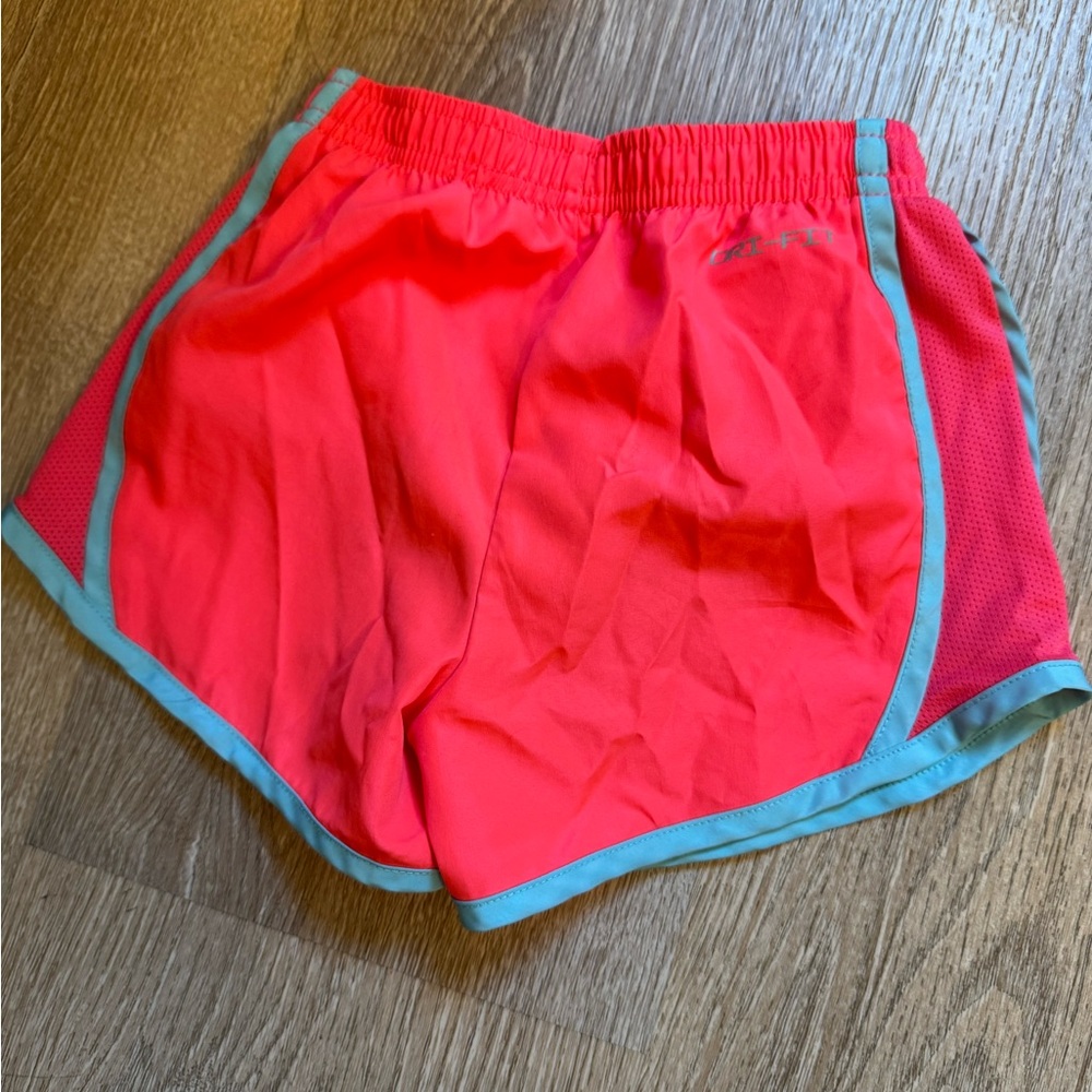 Athletic Shorts in Bright Coral and Light Blue
